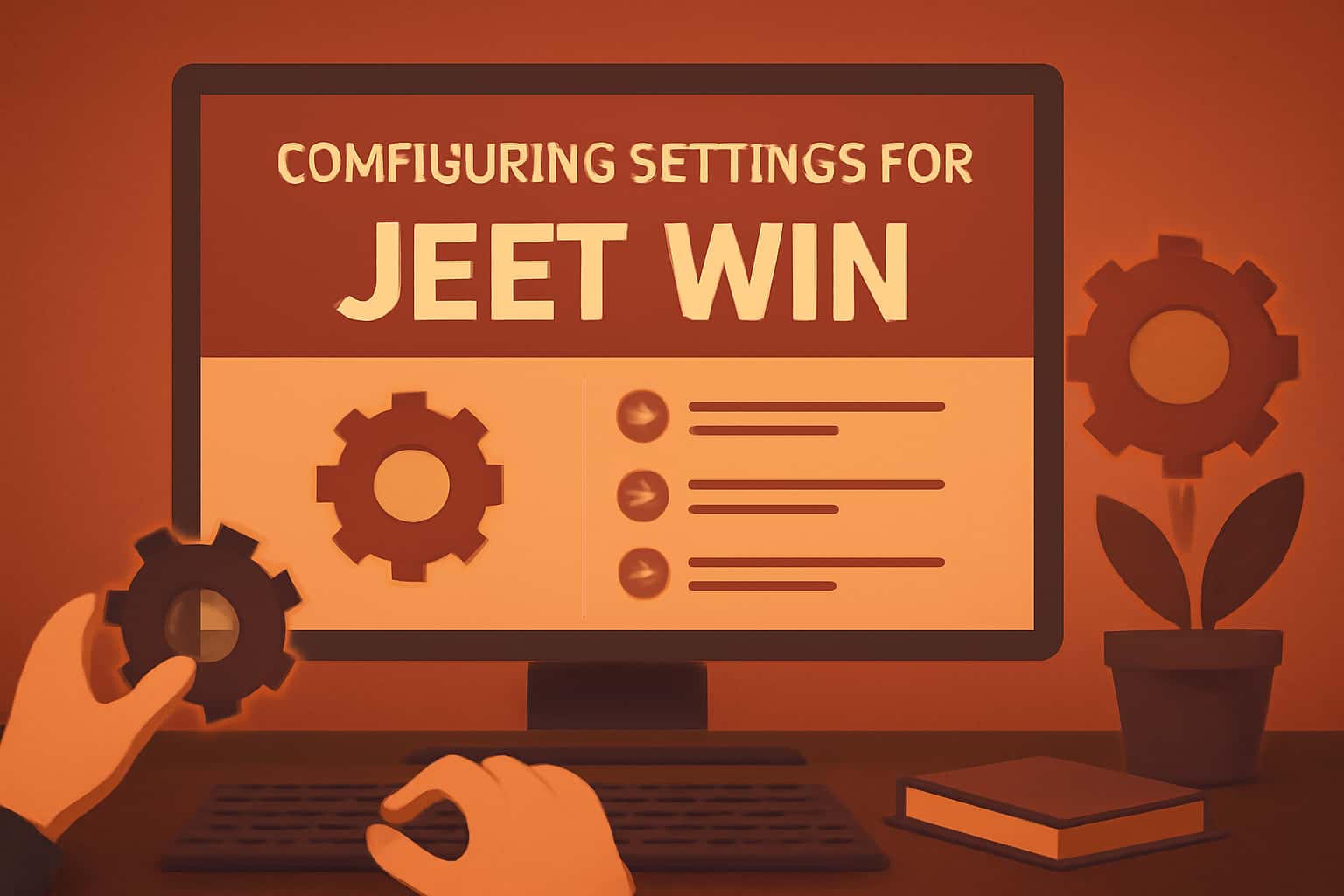 An informational graphic illustrating the process of configuring settings for Jeet Win.