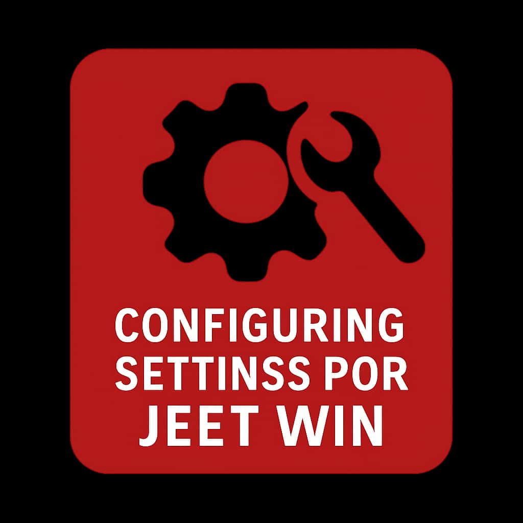 A simple badge design for Jeet Win settings configuration.