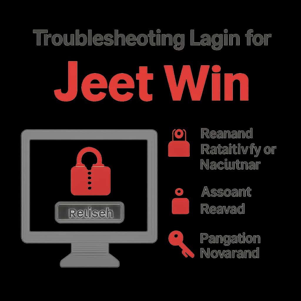 Illustration explaining login troubleshooting for Jeet Win.