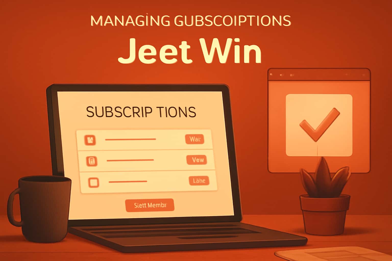 An informative scene representing managing subscriptions for Jeet Win.