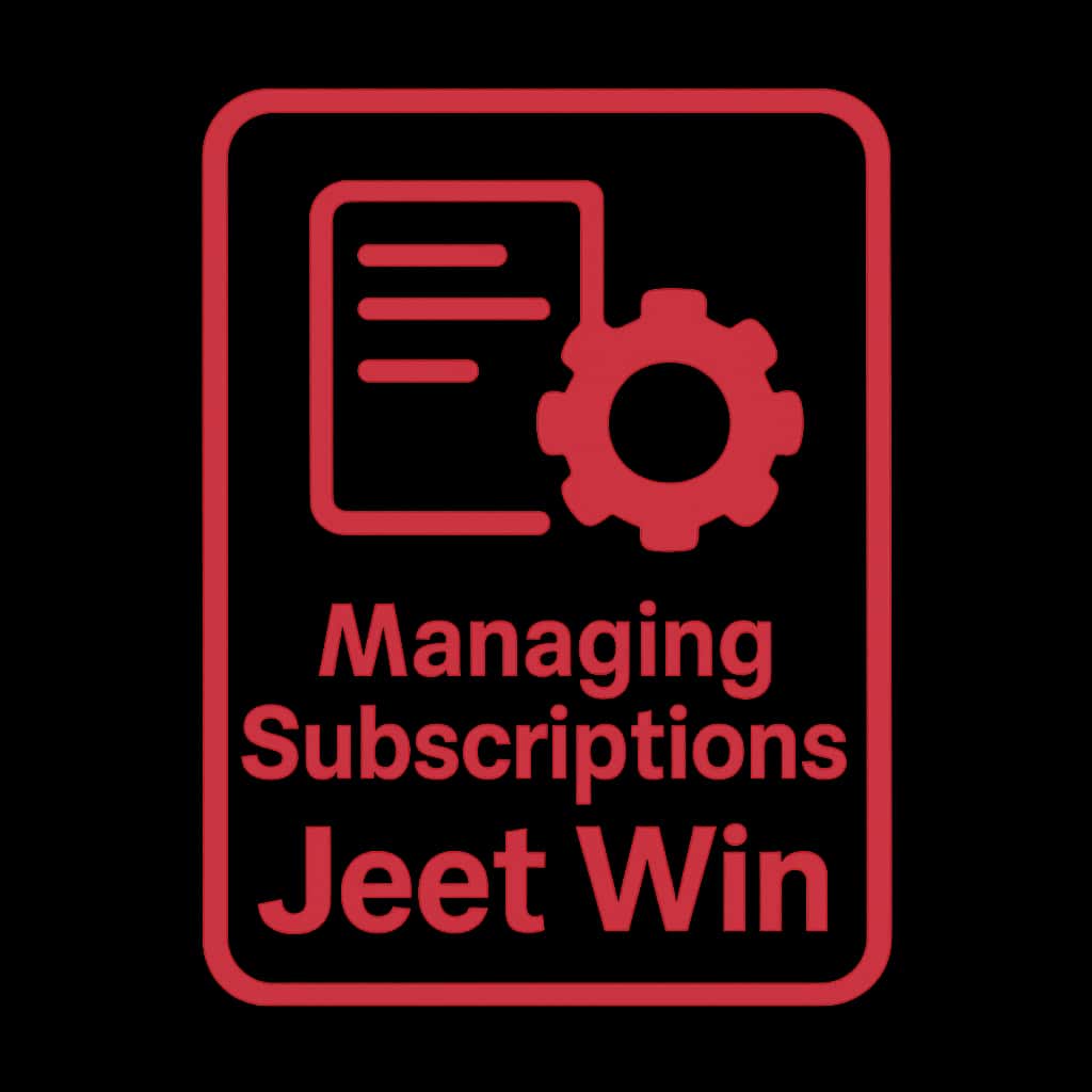 A professional badge design for managing subscriptions for Jeet Win.