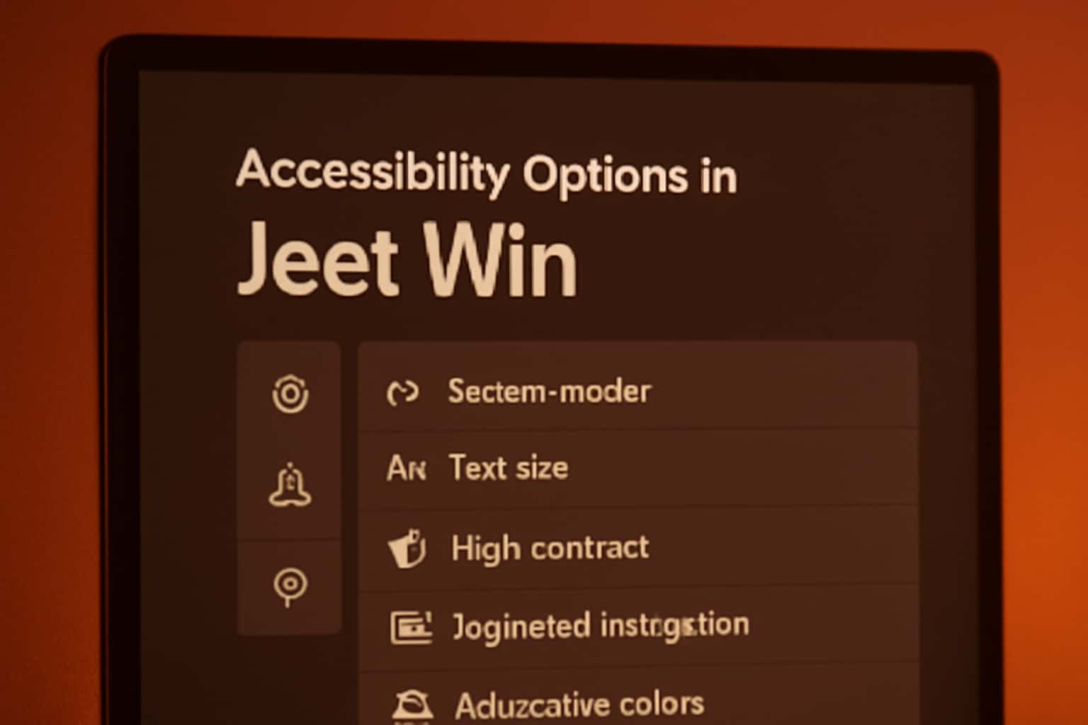 An informational scene showcasing accessibility features in Jeet Win with modern design elements.