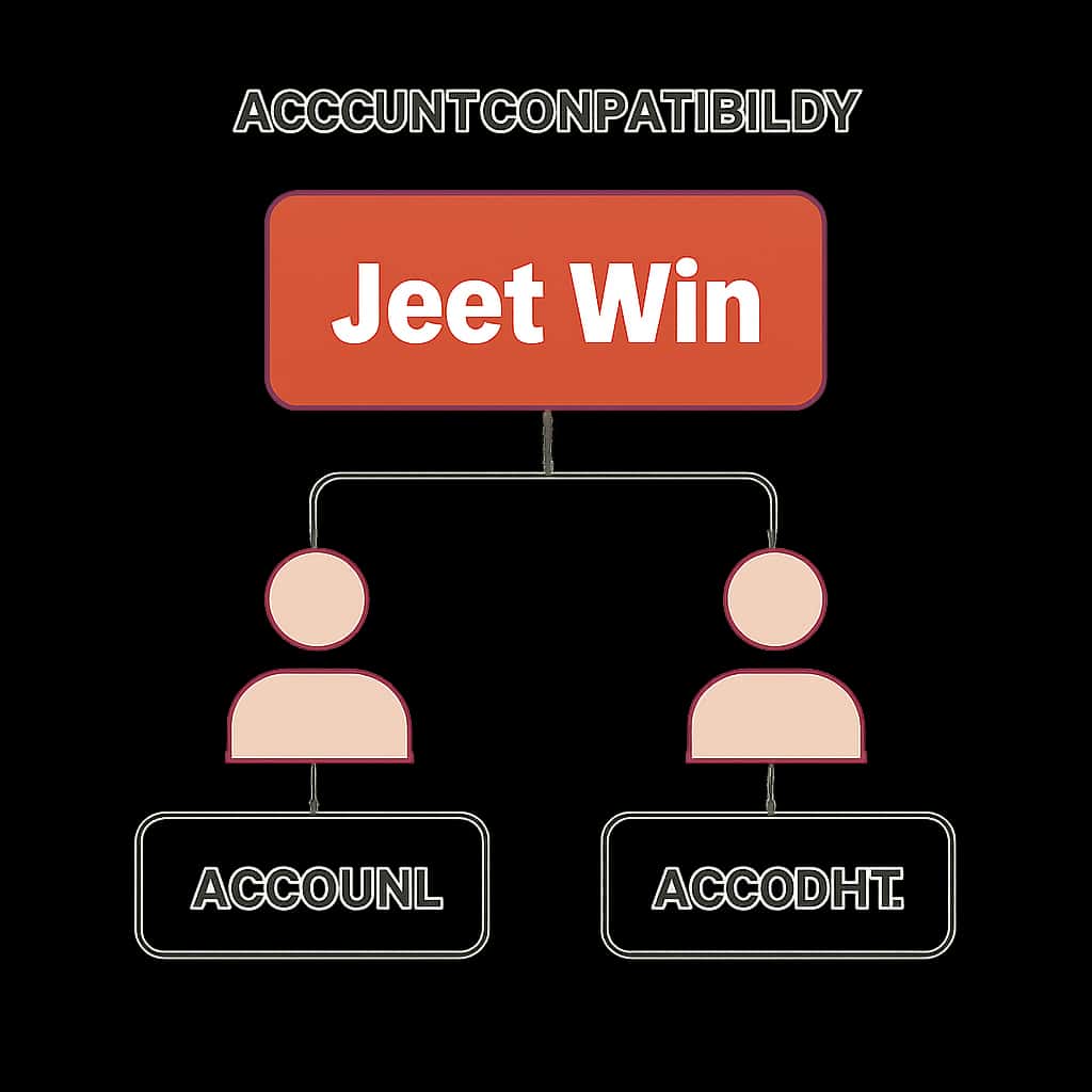 An educational diagram about account compatibility for the Jeet Win platform.