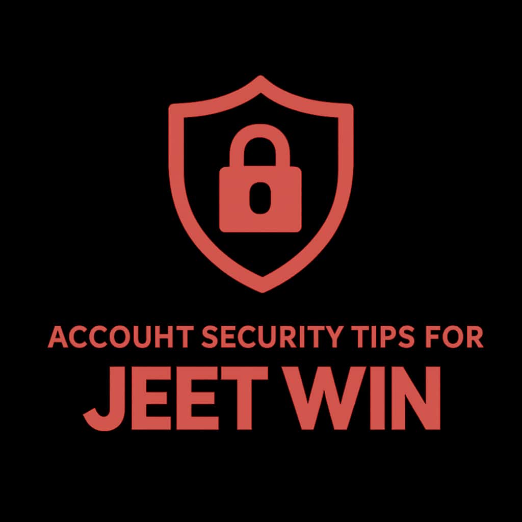 A professional badge design symbolizing account security tips for Jeet Win.