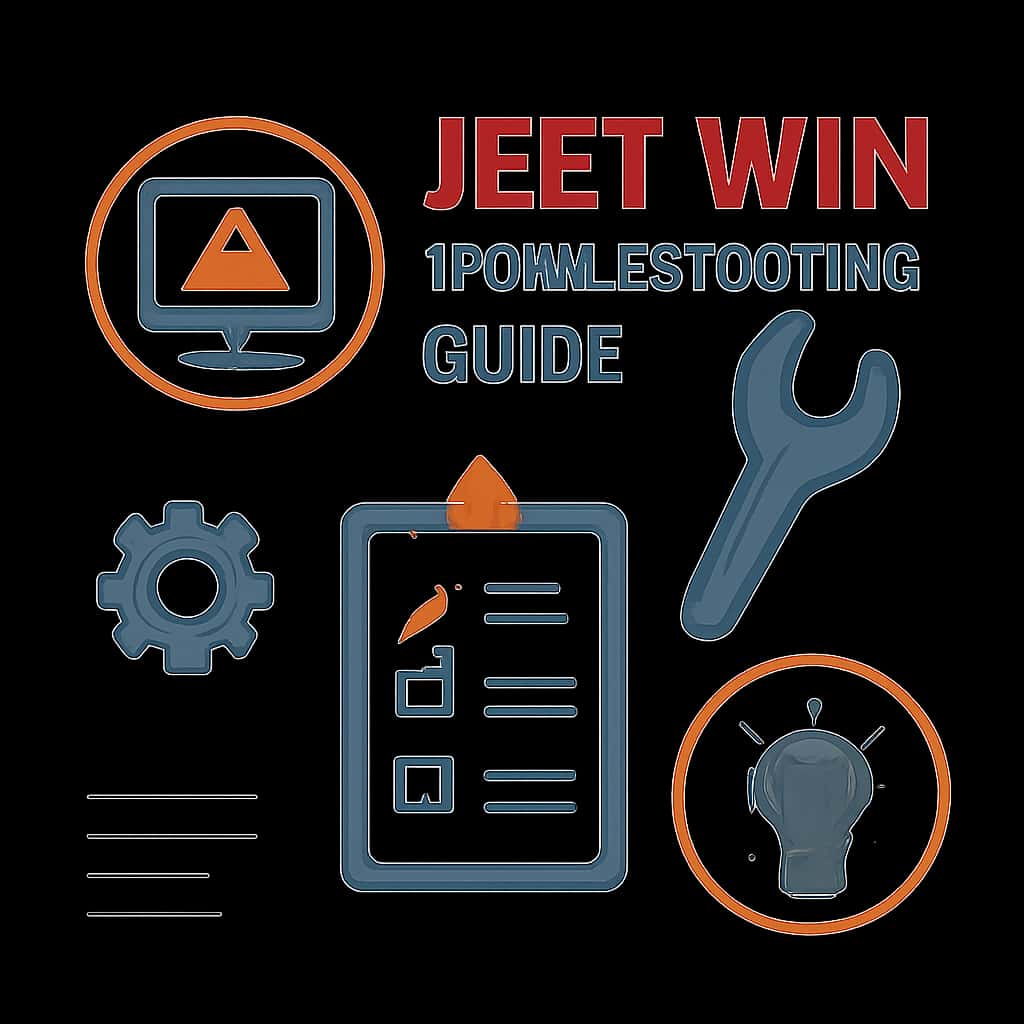 An illustration summarizing the Jeet Win Troubleshooting process.